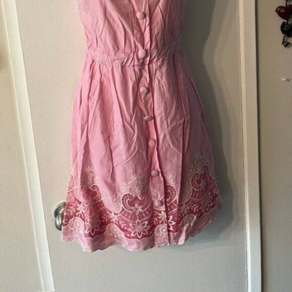 Beautiful Pink Strapless 100% Cotton Dress - Picture 2 of 7